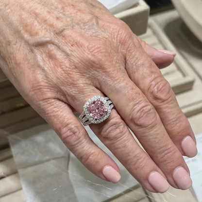 Blush Empress Halo Ring | White Gold Maya Henry Jewelry