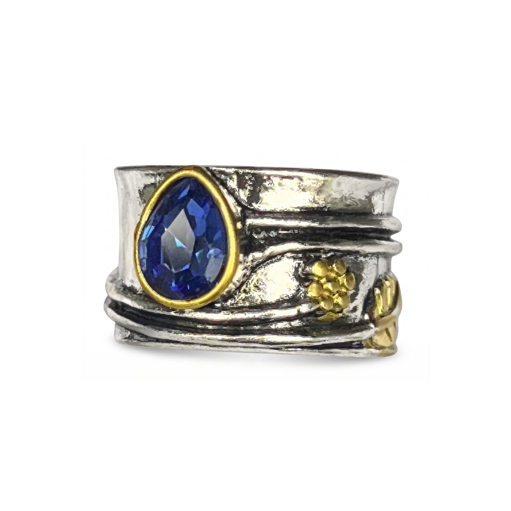 Bohemian Gemstone Meditation Ring | White Gold Maya Henry Jewelry