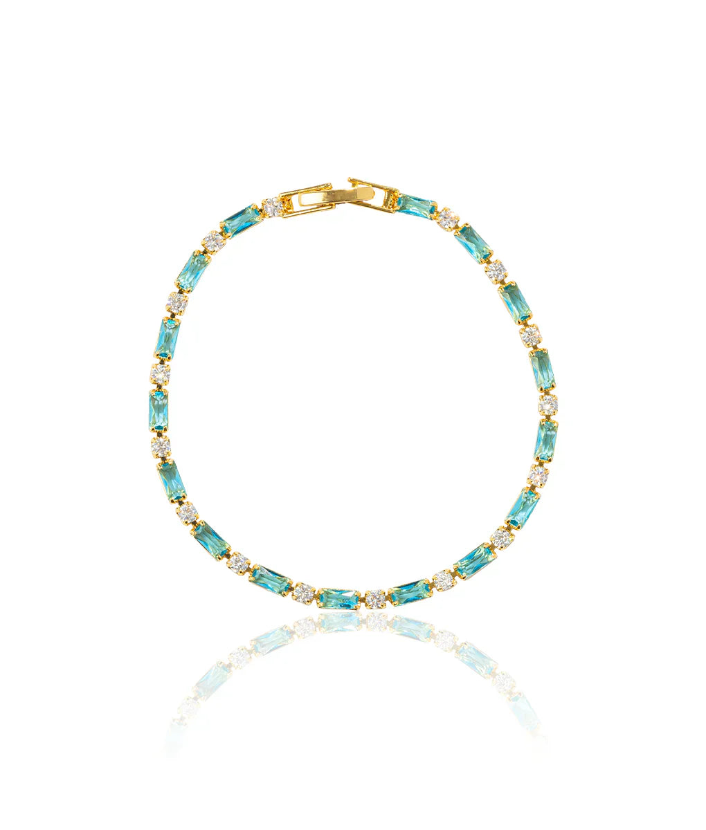 Natural Turquoise Stone Bracelet | Gold Maya Henry Jewelry