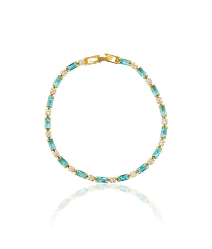 Natural Turquoise Stone Bracelet | Gold Maya Henry Jewelry