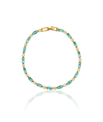 Natural Turquoise Stone Bracelet | Gold Maya Henry Jewelry