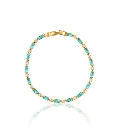 Natural Turquoise Stone Bracelet | Gold Maya Henry Jewelry