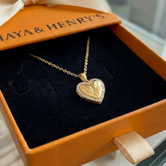 Butterfly Heart Necklace | Gold Maya Henry Jewelry
