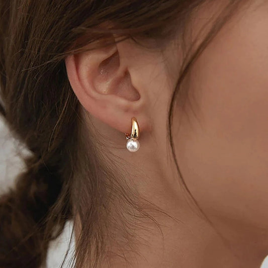 Unique Golden Pearl Earrings Maya Henry Jewelry