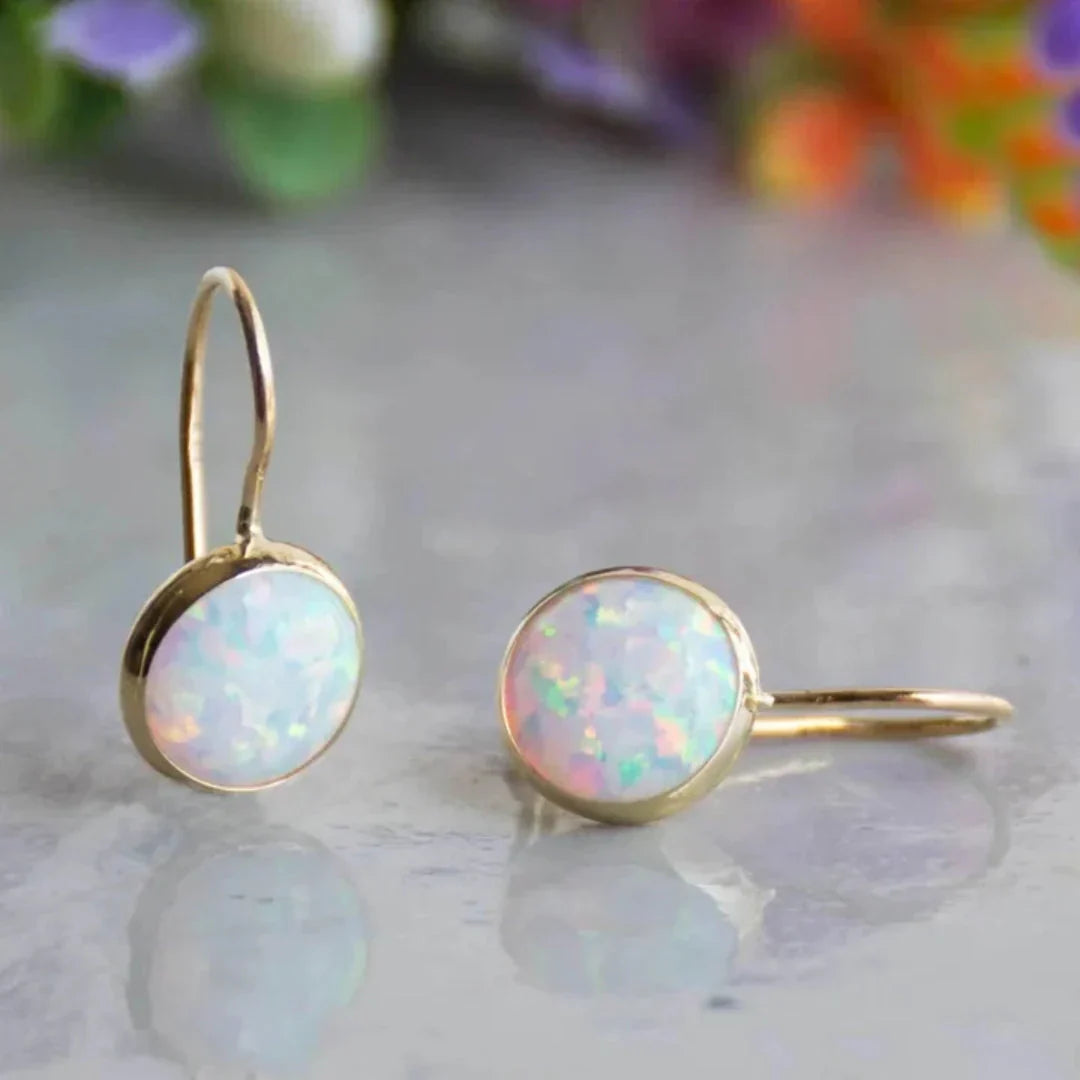 Antique Opal Glow Earrings | Gold Maya Henry Jewelry