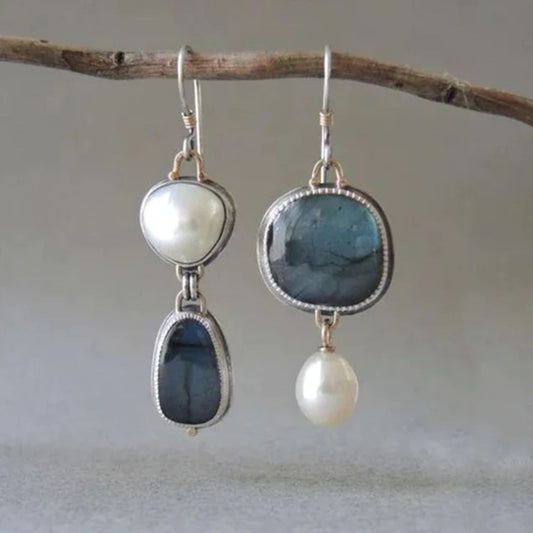 Charm - Vintage Blue Stone Earrings Maya Henry Jewelry