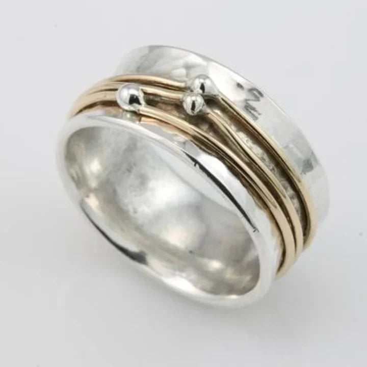 Vintage Gold Layered Silver Ring | Mixed Gold Maya Henry Jewelry