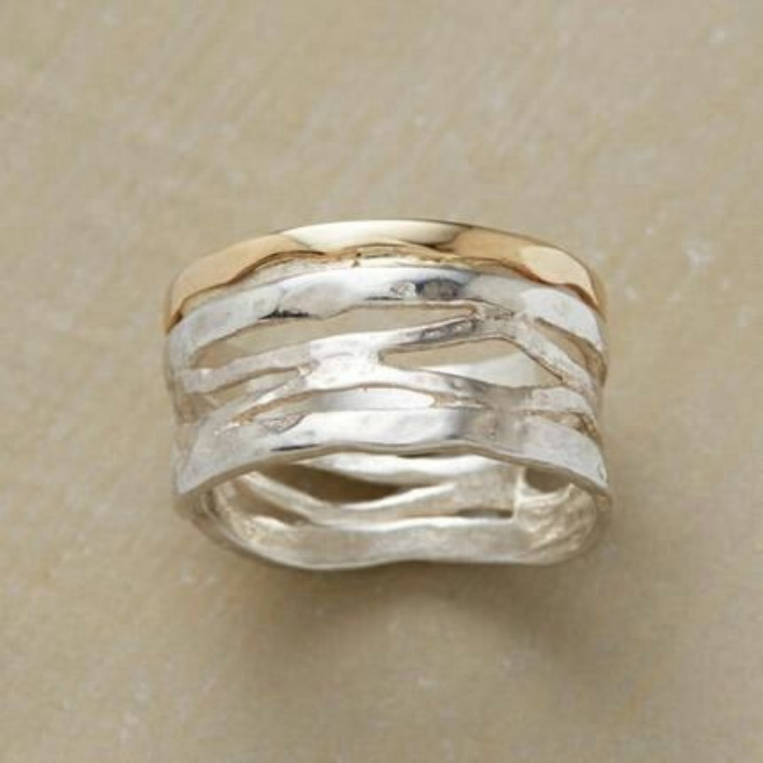 Timeless Gold & Silver Hollow Ring Maya Henry Jewelry
