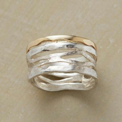 Timeless Gold & Silver Hollow Ring Maya Henry Jewelry