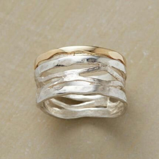 Timeless Gold & Silver Hollow Ring Maya Henry Jewelry
