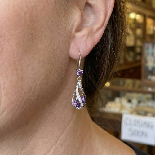 Calithra Lumen Twist Earrings | White Gold Maya Henry Jewelry