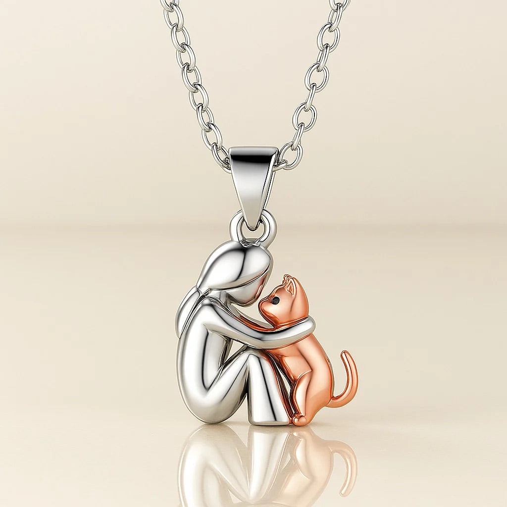 Cat Hug Pendant Necklace Maya Henry Jewelry