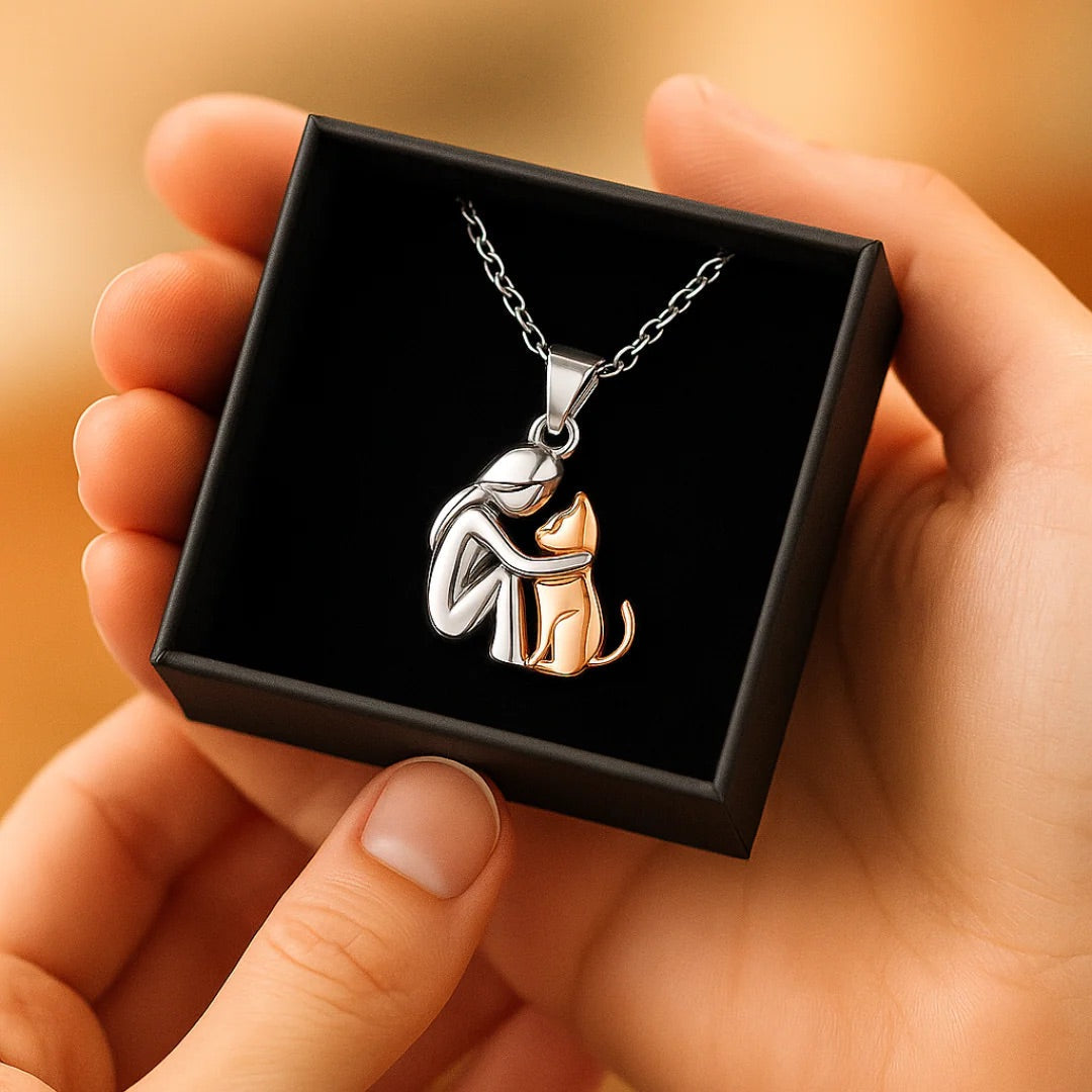 Cat Hug Pendant Necklace Maya Henry Jewelry