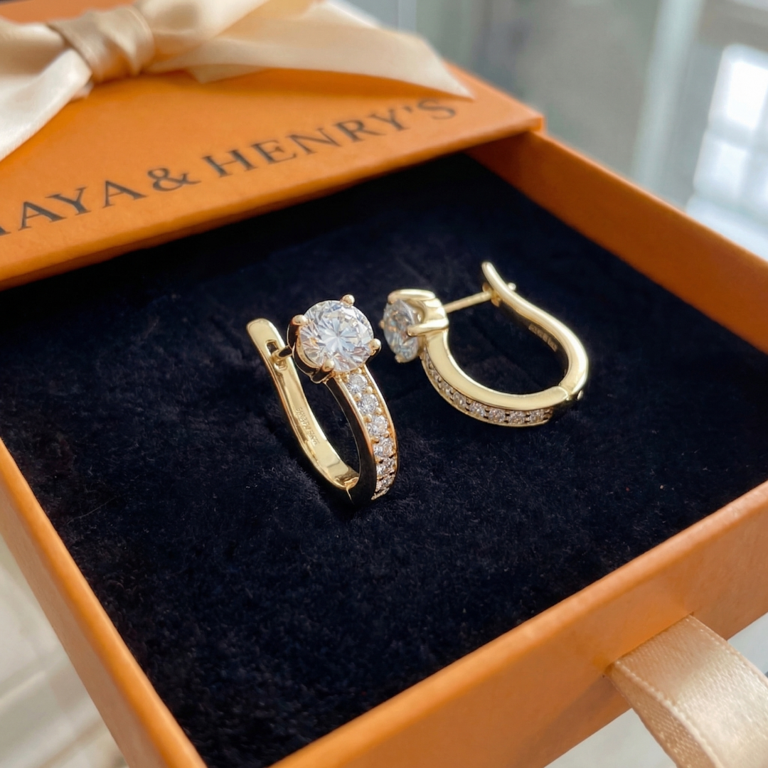 Channel Huggie Earrings | Gold Maya Henry Jewelry