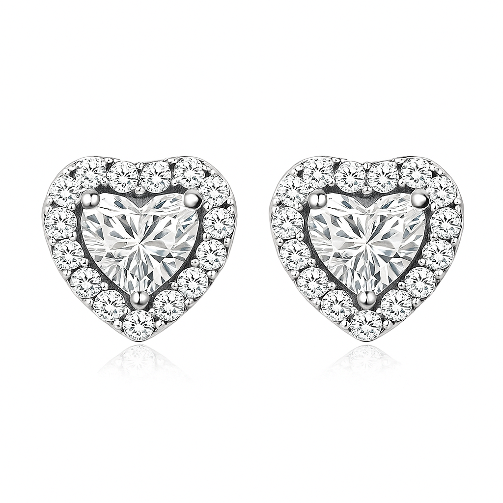 Luna Heart Earrings | White Gold Maya Henry Jewelry