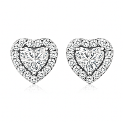 Luna Heart Earrings | White Gold Maya Henry Jewelry