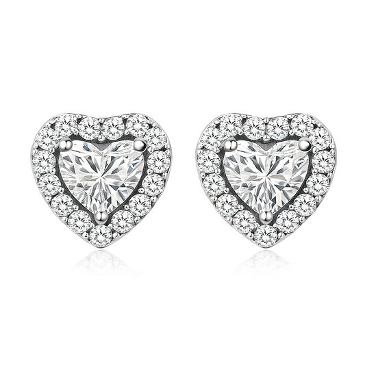 Luna Heart Earrings | White Gold Maya Henry Jewelry