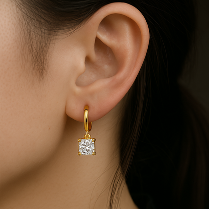 Aurora Square Drop Earrings | Gold Maya Henry Jewelry