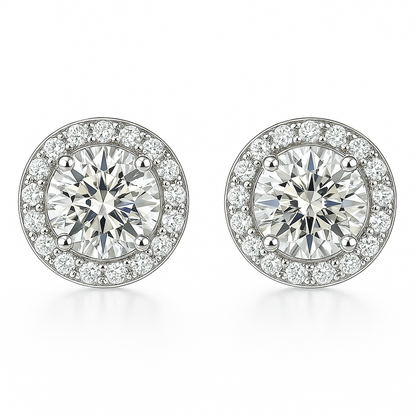 Glacé Glamour round Earrings | White gold Maya Henry Jewelry