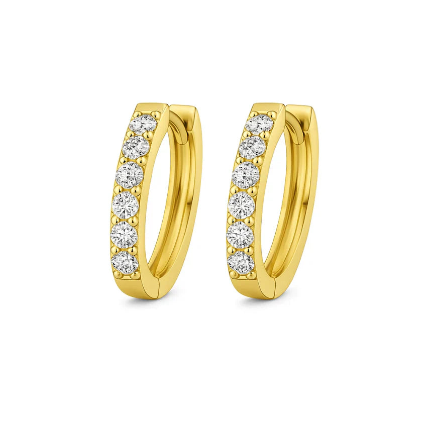 Pave Huggie Earrings | Gold Maya Henry Jewelry