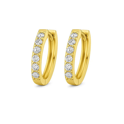 Pave Huggie Earrings | Gold Maya Henry Jewelry