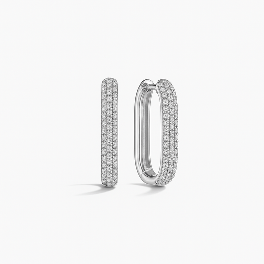 Icon Pavé Hoops | White Gold Maya Henry Jewelry