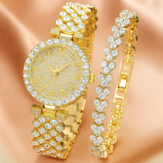 Luxe Radiance Gold Watch & Bracelet Set | Gold Maya Henry Jewelry