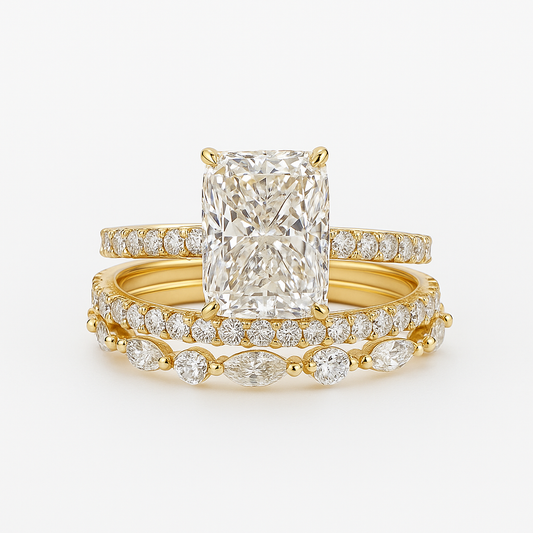 Jaily 3PC Wedding Ring Set | Gold Maya Henry Jewelry