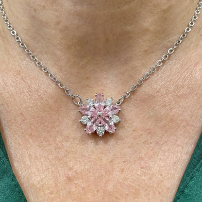 Cherry Blossom Necklace | White Gold Maya Henry Jewelry