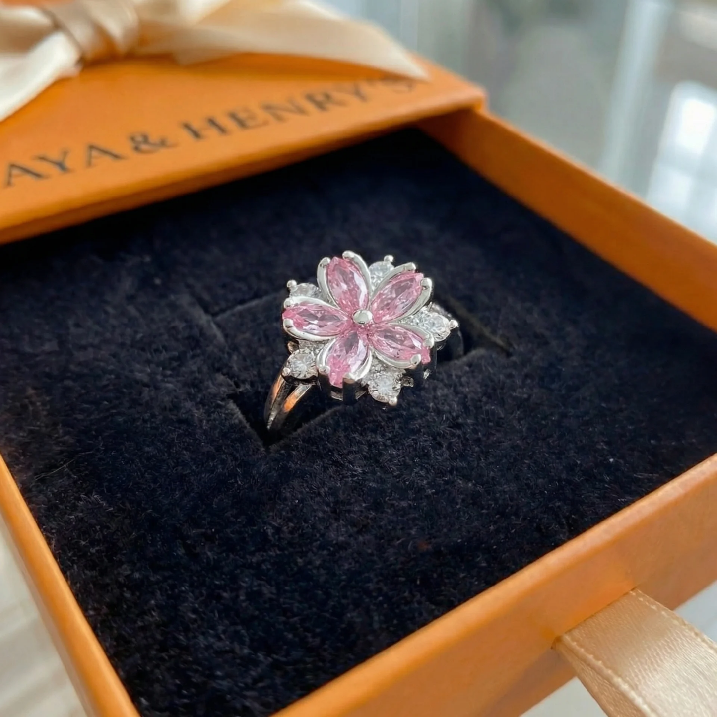 Cherry Blossom Ring | White Gold Maya Henry Jewelry