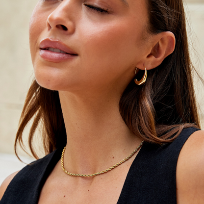 Cina - Drop Hoop Earrings Maya Henry Jewelry