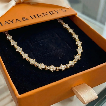 Classic Cluster Tennis Necklace | Gold Maya Henry Jewelry