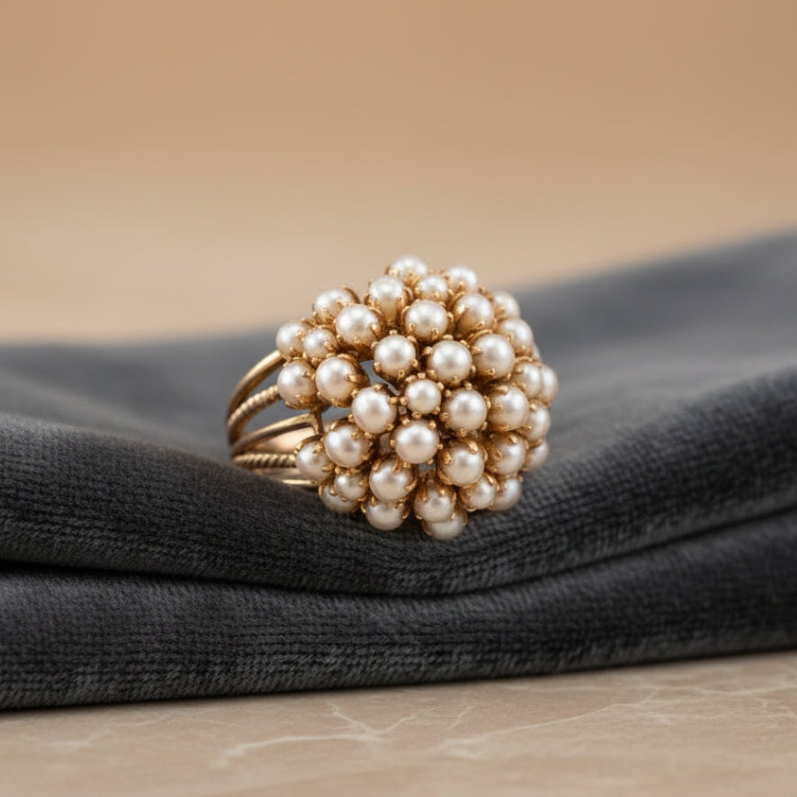 Inlaid Pearls Ring Maya Henry Jewelry