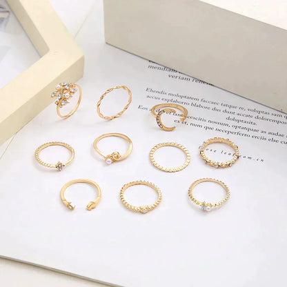 10 Pack of Bohemian Gold Rings Maya Henry Jewelry