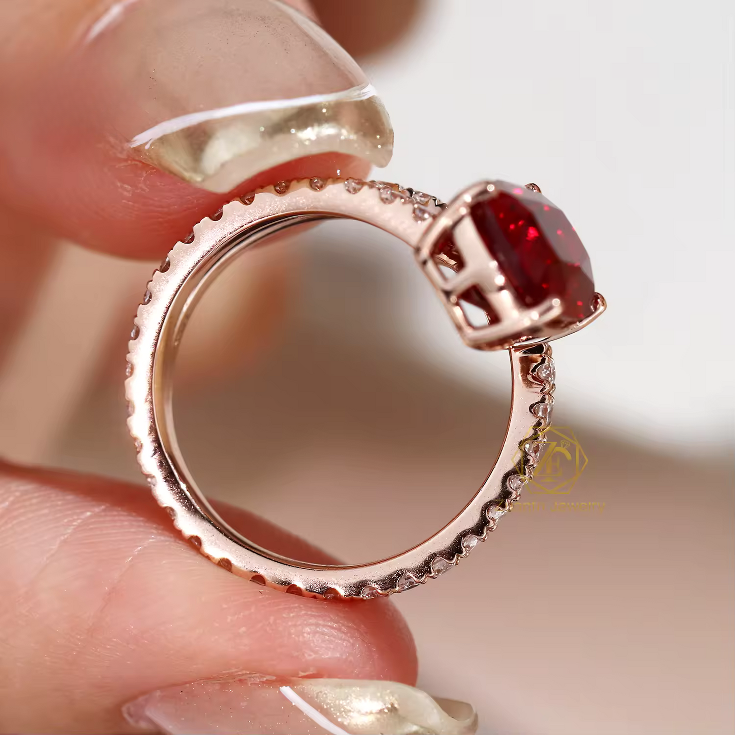 Cushion-Cut Moissanite Ring Maya Henry Jewelry