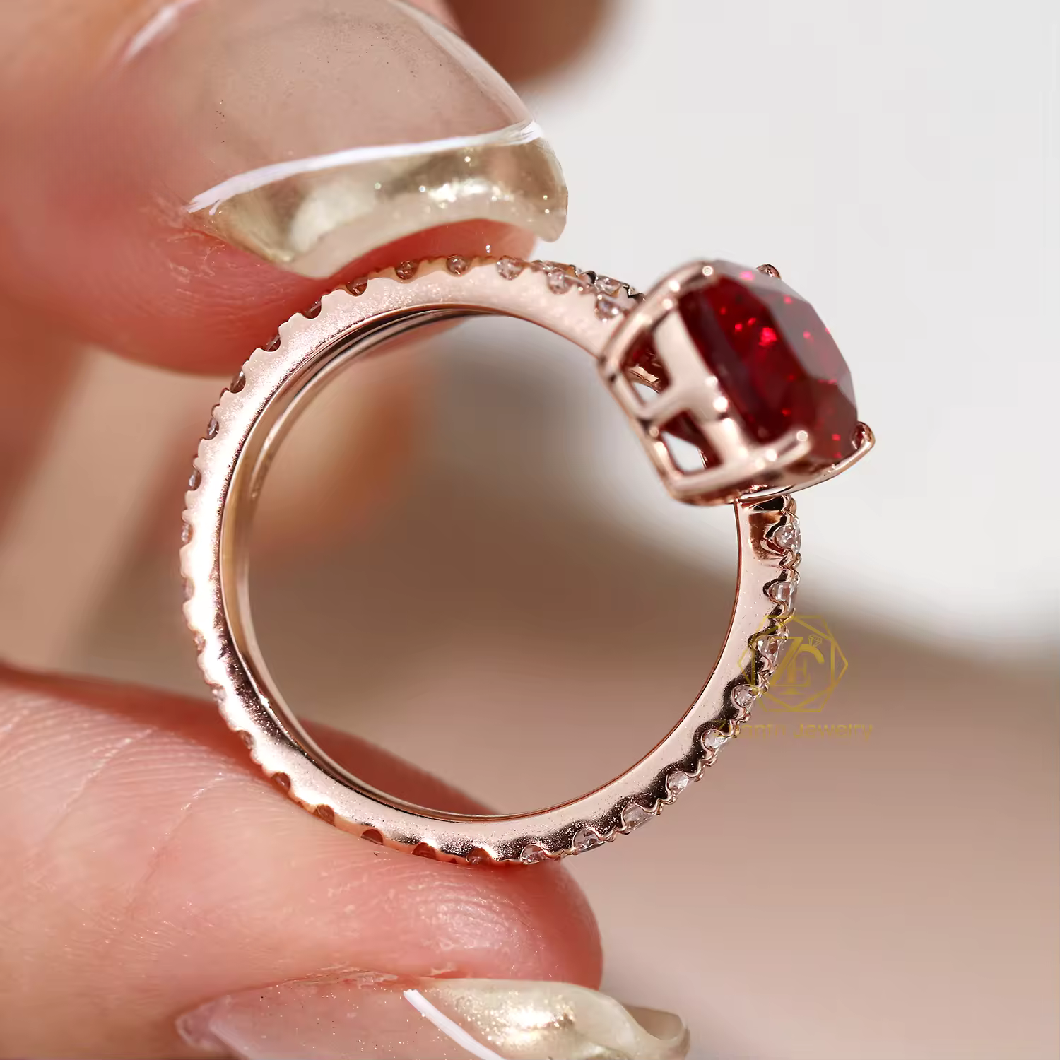 Cushion-Cut Moissanite Ring Maya Henry Jewelry
