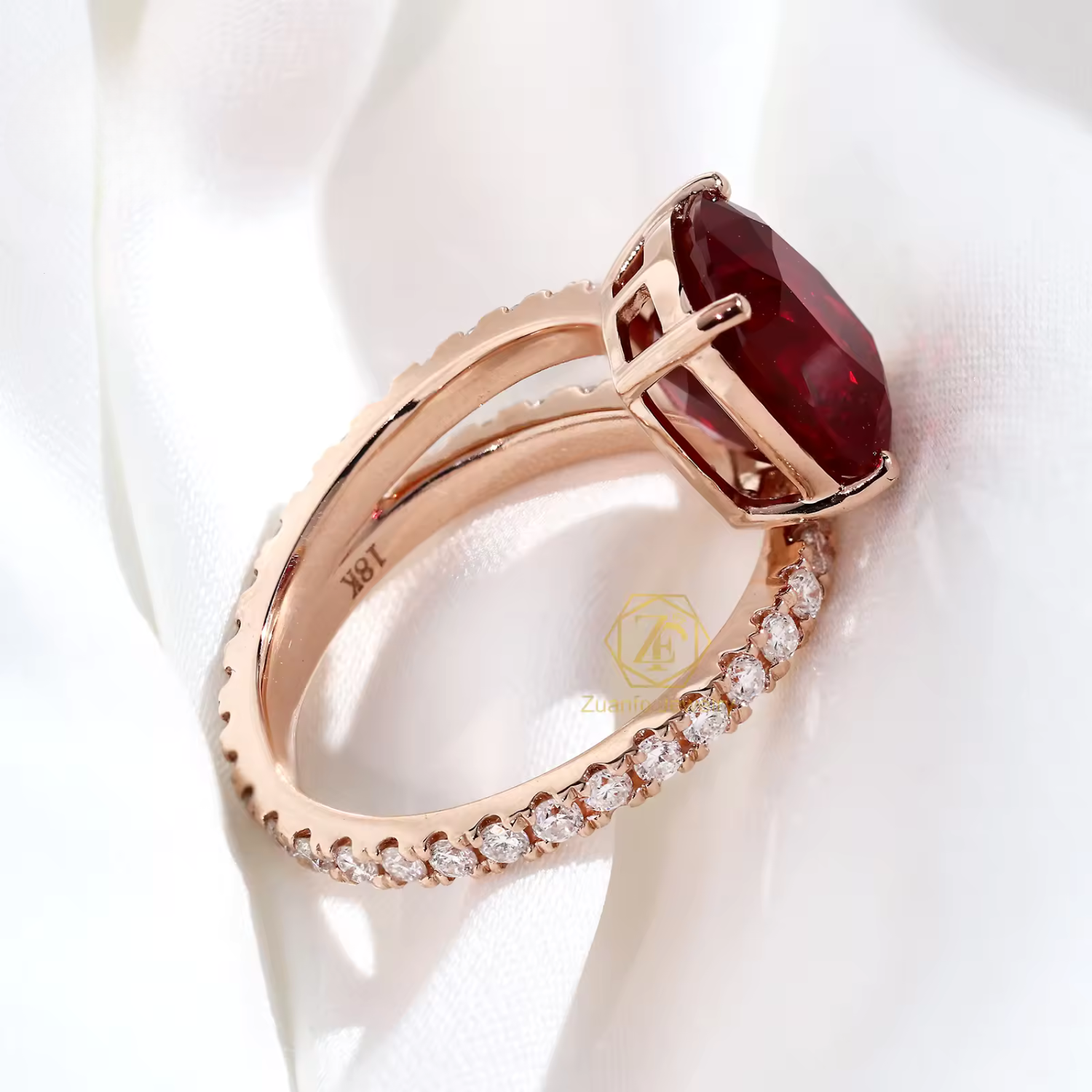 Cushion-Cut Moissanite Ring Maya Henry Jewelry