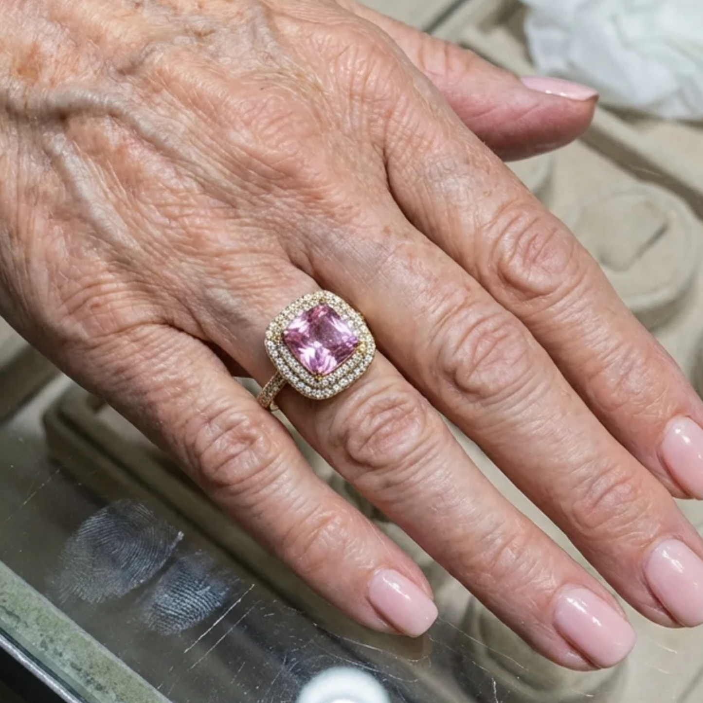 Cushion Pink Sapphire Ring | Gold Maya Henry Jewelry