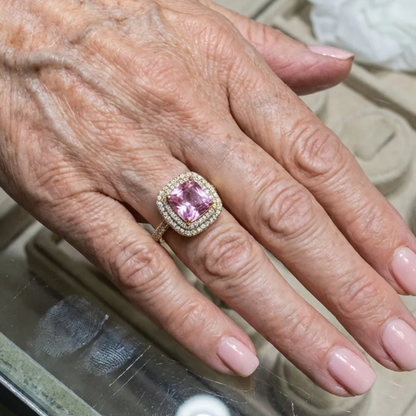 Cushion Pink Sapphire Ring | Gold Maya Henry Jewelry