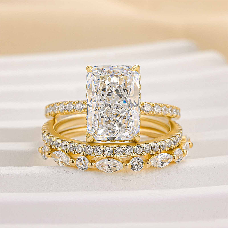Jaily 3PC Wedding Ring Set | Gold Maya Henry Jewelry