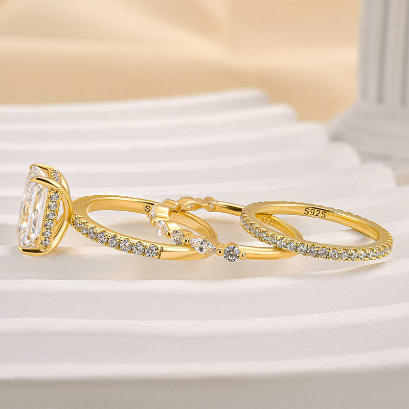 Jaily 3PC Wedding Ring Set | Gold Maya Henry Jewelry