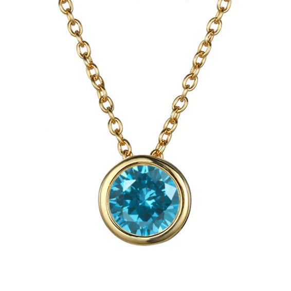 Lunaria Gemmara Birthstone Necklace | Gold Maya Henry Jewelry