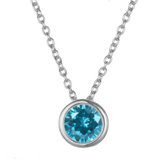 Lunaria Gemmara Birthstone Necklace | White Gold Maya Henry Jewelry