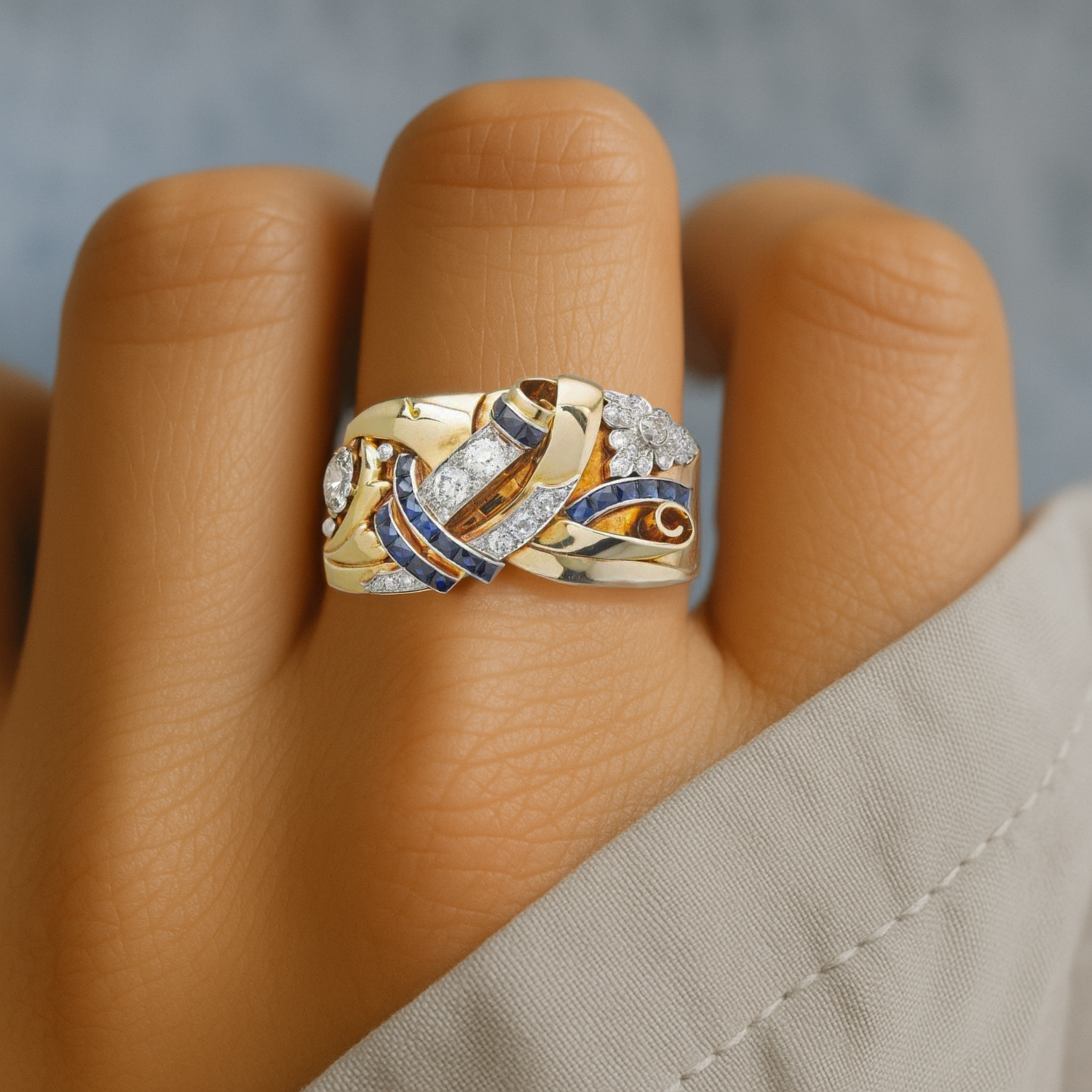Gold Vintage Zirconia Ring Maya Henry Jewelry