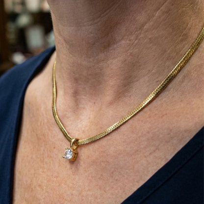 Elegant Rhinestone Pendant Necklace | Gold Maya Henry Jewelry
