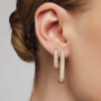 Icon Pavé Hoops | Gold Maya Henry Jewelry