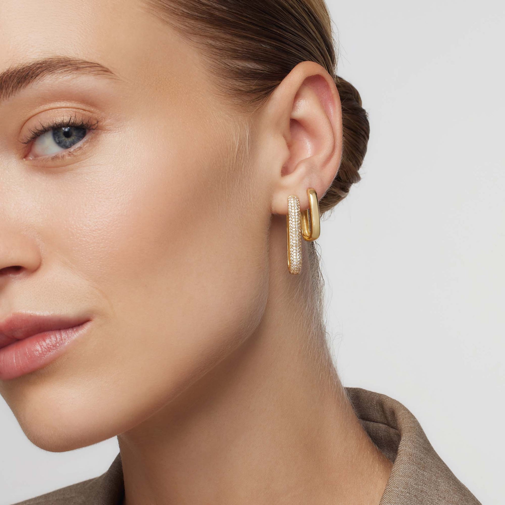 Large Icon Pavé Hoops | Gold Maya Henry Jewelry