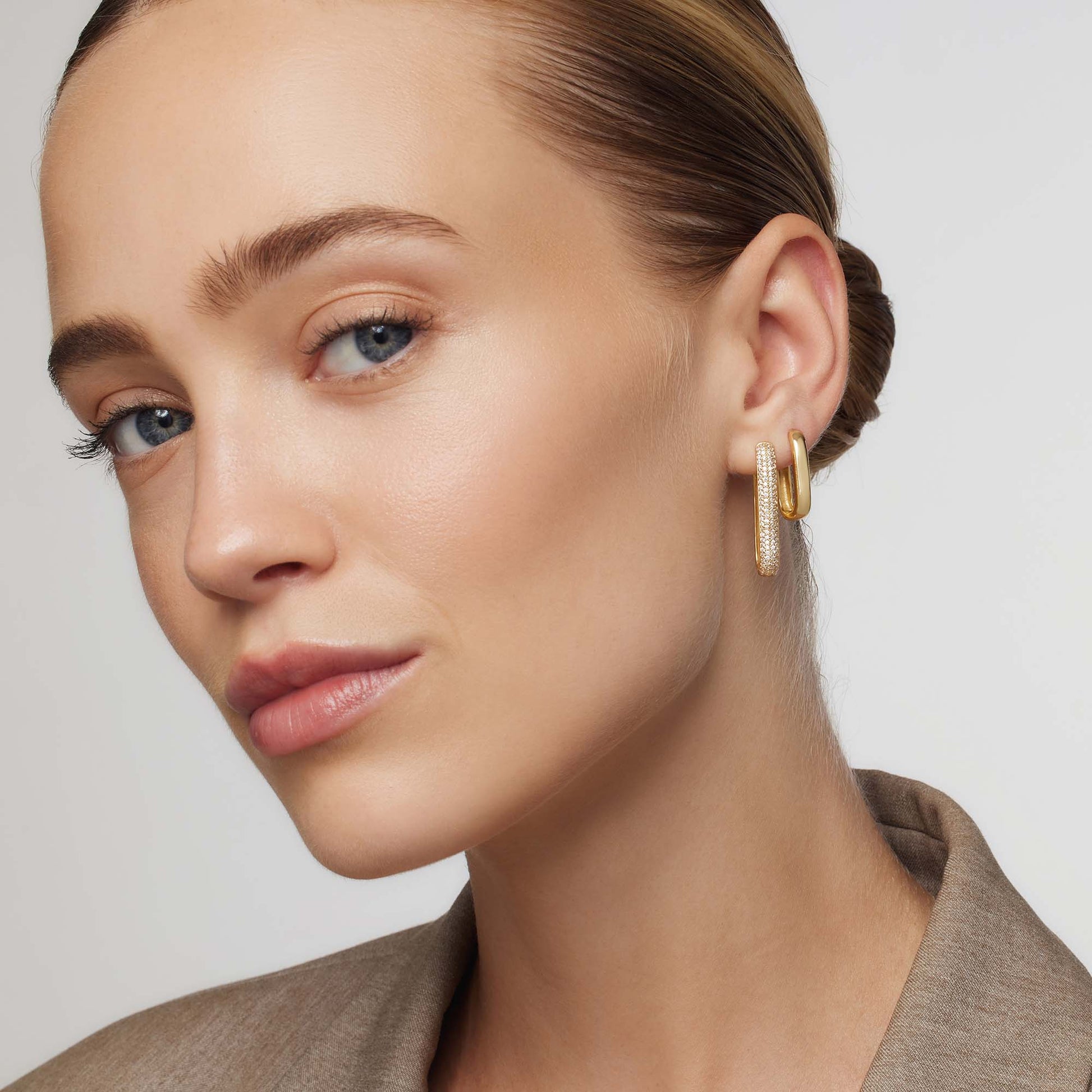 Large Icon Pavé Hoops | Gold Maya Henry Jewelry