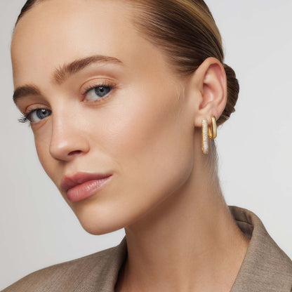 Large Icon Pavé Hoops | Gold Maya Henry Jewelry