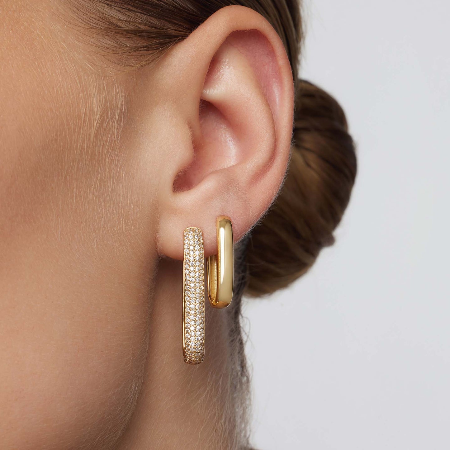 Large Icon Pavé Hoops | Gold Maya Henry Jewelry